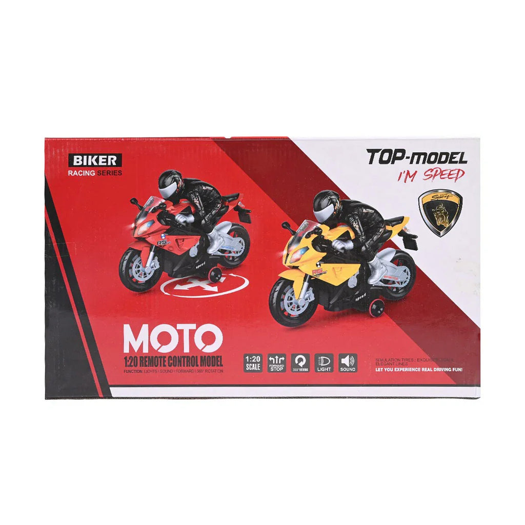Picture of 1:20 Scale Remote Control Bike with Lights, Sound & 360 Rotation - by Raja Sahib Kids