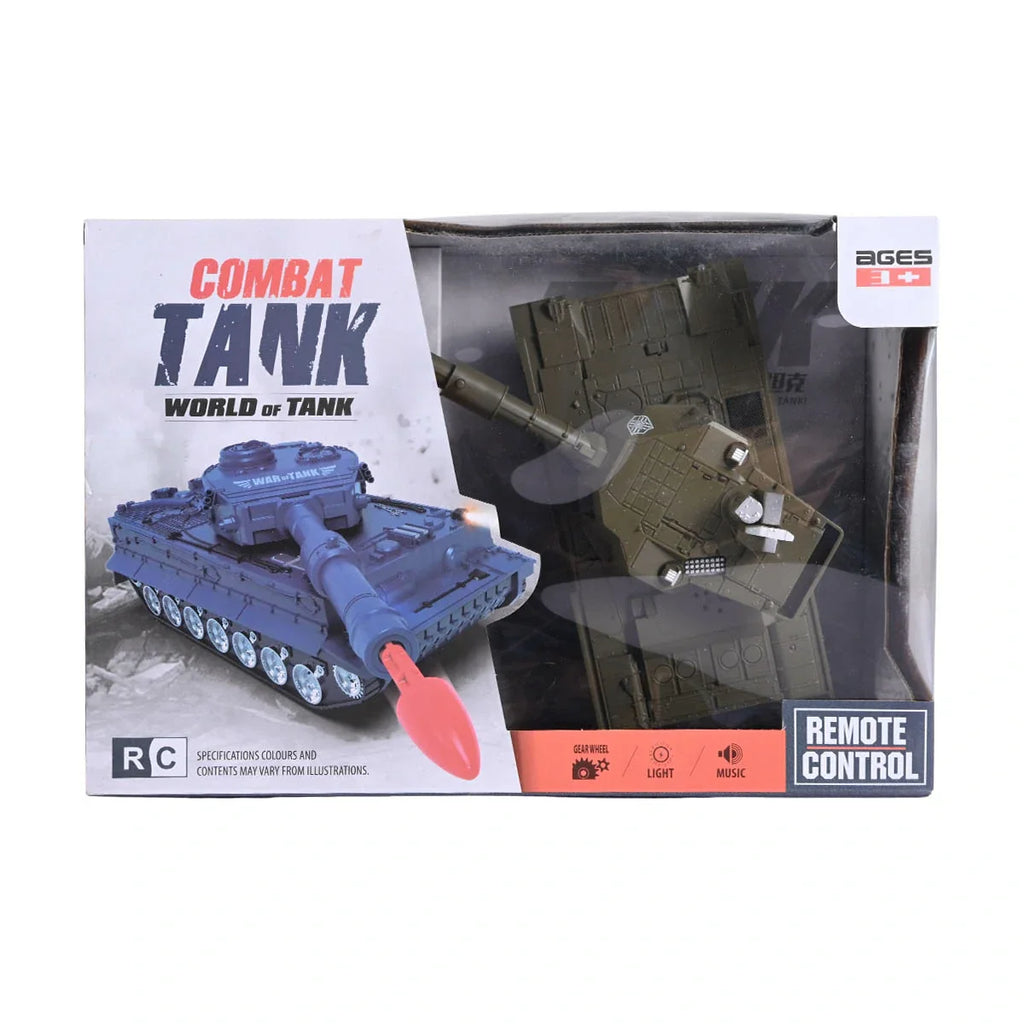 Picture of Remote Control Combat Tank Toy | R/C World of Tank with Firing Projectile, Lights, Music & 360° Turret | Ages 3+ - by Raja Sahib Kids