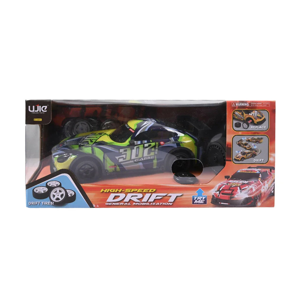 Picture of 302 High-Speed RC Drift Car - General Mobilization Racing Toy with Interchangeable Tires - by Raja Sahib Kids