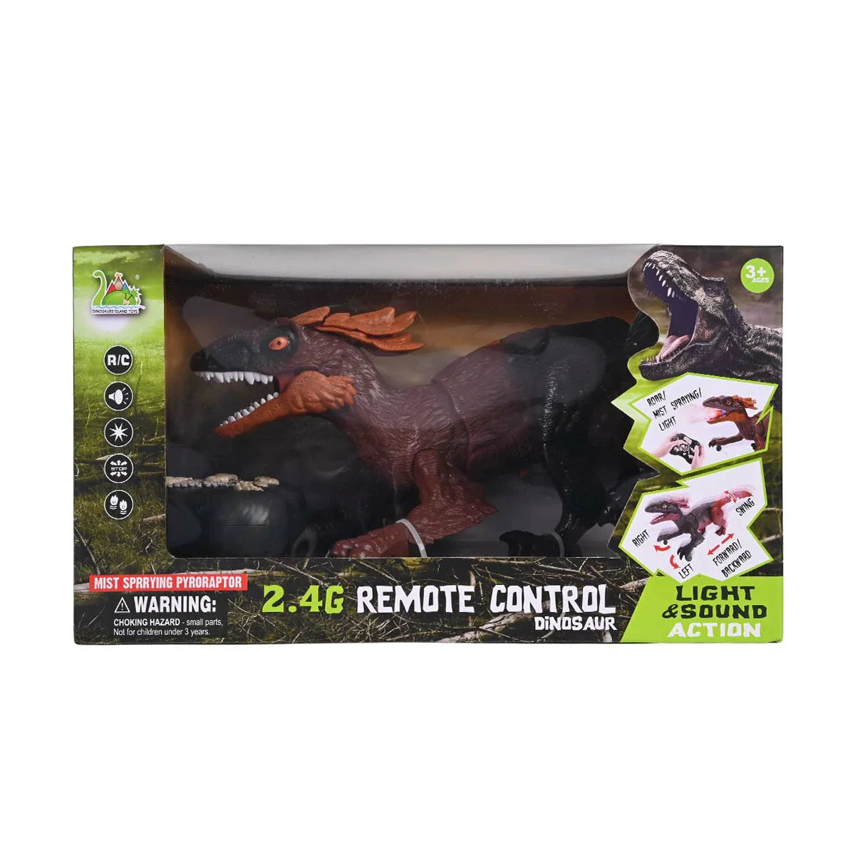 2.4G Remote Control Mist Spraying Pyroraptor Dinosaur Toy | Walking RC ...