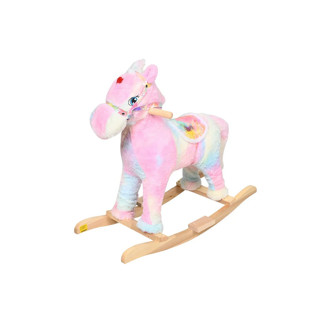 Picture of Deluxe Plush Unicorn Rocking Toy on Wooden Base - Multiple Fantasy Colors - by Raja Sahib Kids