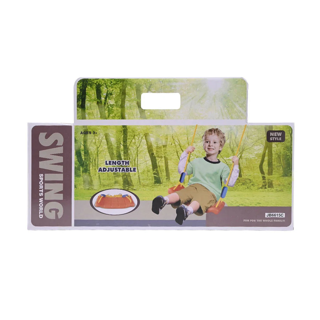 Picture of Sports World Adjustable Kids' Swing Seat - Durable Outdoor Swing with Safety Ropes (Orange) - by Raja Sahib Kids