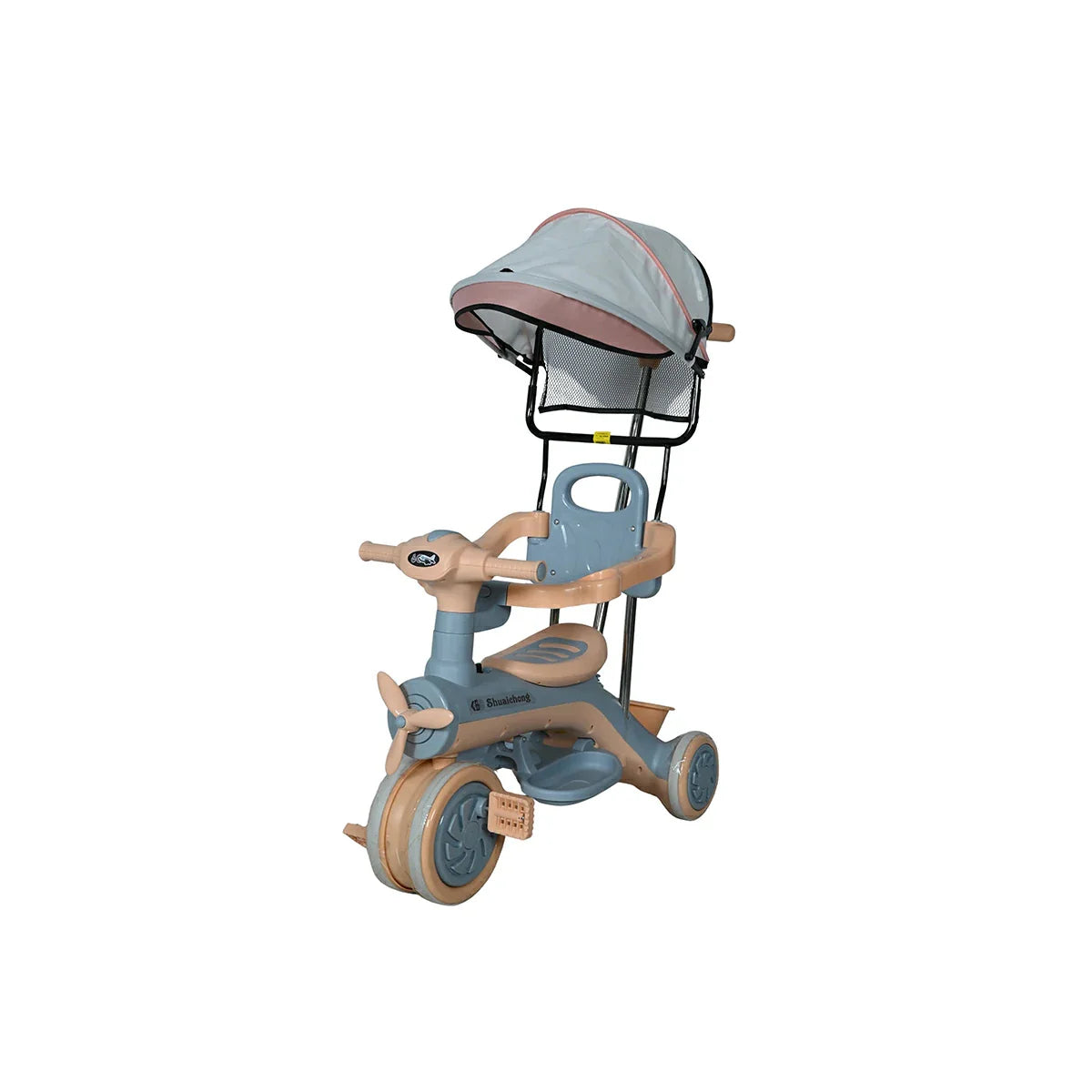 Baby Tricycle With Canopy Light Pink – Raja Sahib Kids