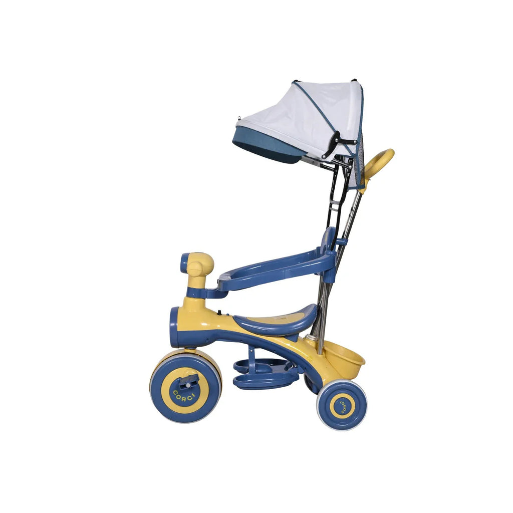 Picture of Baby Tricycle With Canopy Yellow - by Raja Sahib Kids