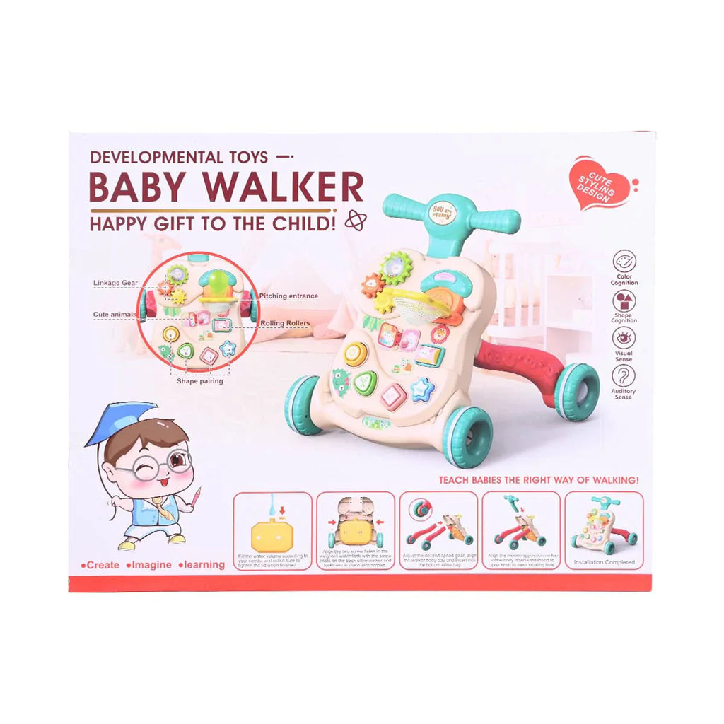 Picture of Developmental Baby Walker: Multi-Function Push Walker with Sensory Activities and Cute Styling Design (6M+) - by Raja Sahib Kids