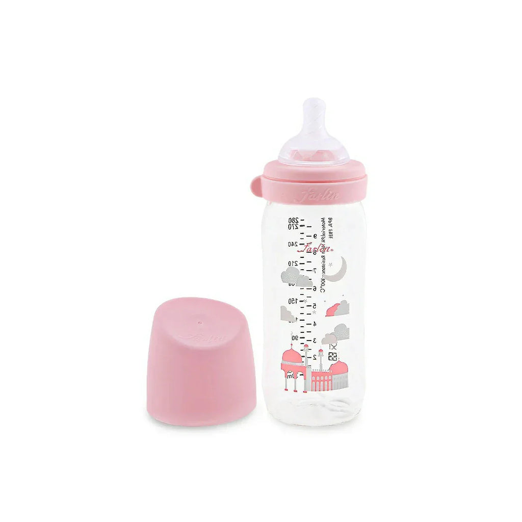 Picture of Farlin Pa Wide Neck Feeding Bottle Pink 280ml - by Raja Sahib Kids