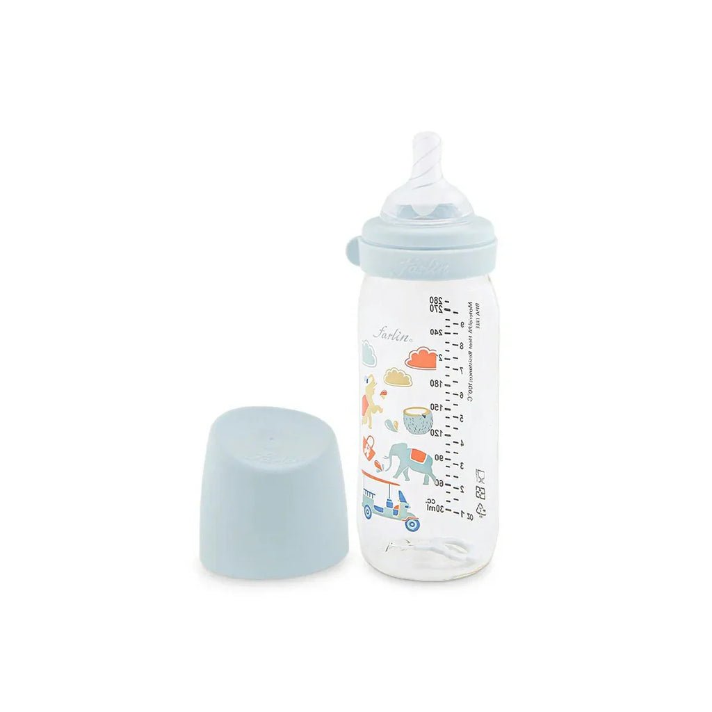 Picture of Farlin Pa Wide Neck Feeding Bottle Blue 280ml - by Raja Sahib Kids