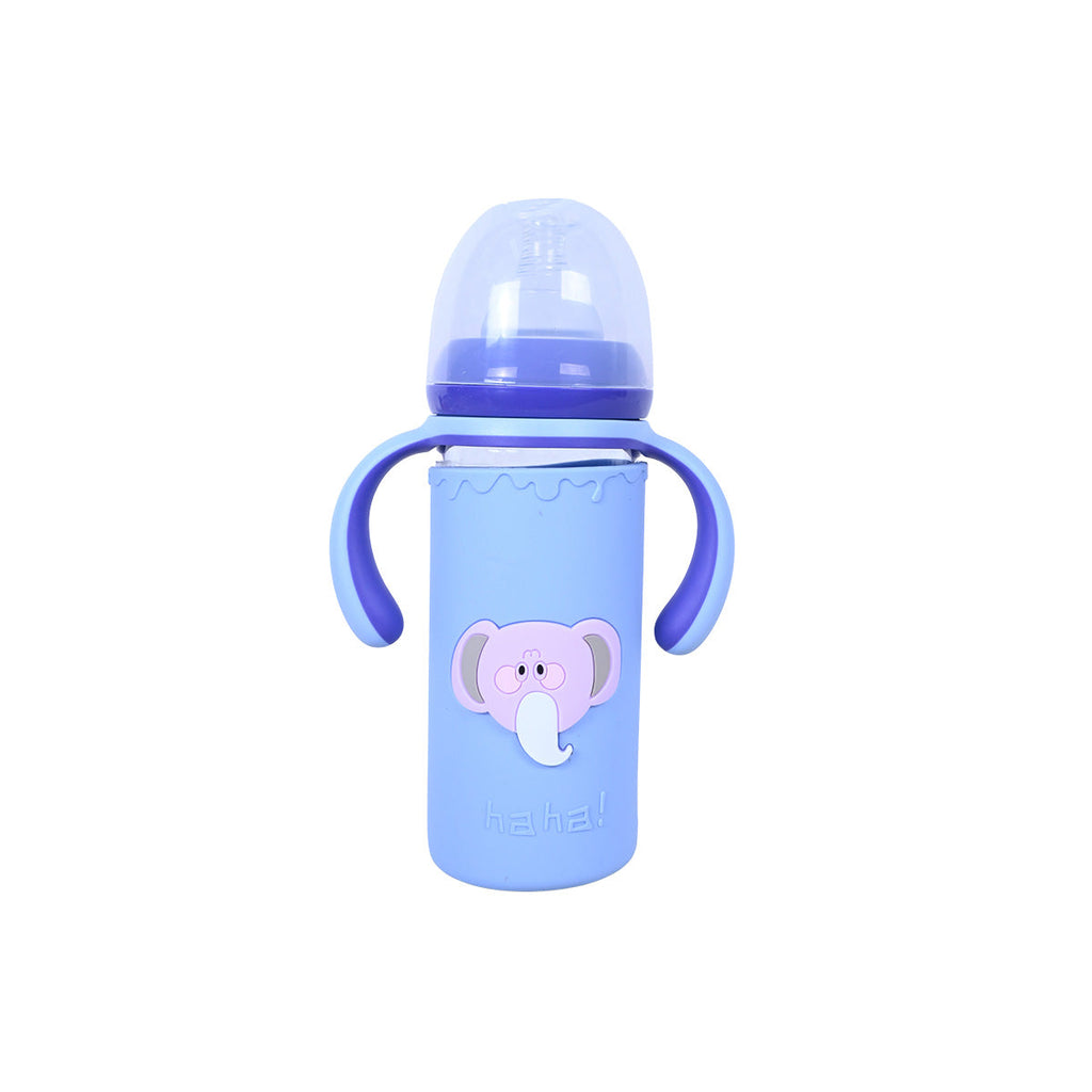 Picture of Iybao Glass Wide Range With Handle Feeding Bottle Bpa Free 240ml - by Raja Sahib Kids