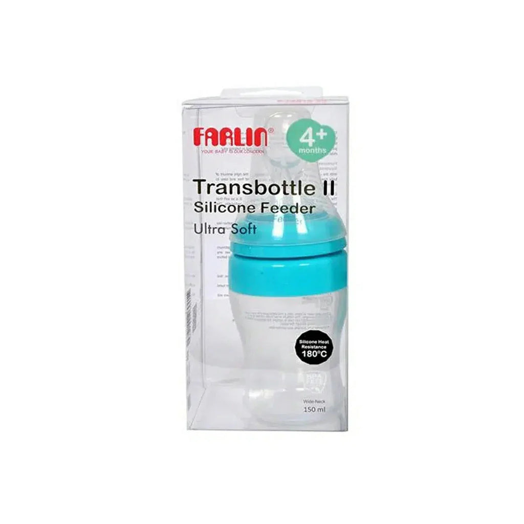 Picture of Farlin Transbottle II Silicone Feeder Blue 150ml - by Raja Sahib Kids