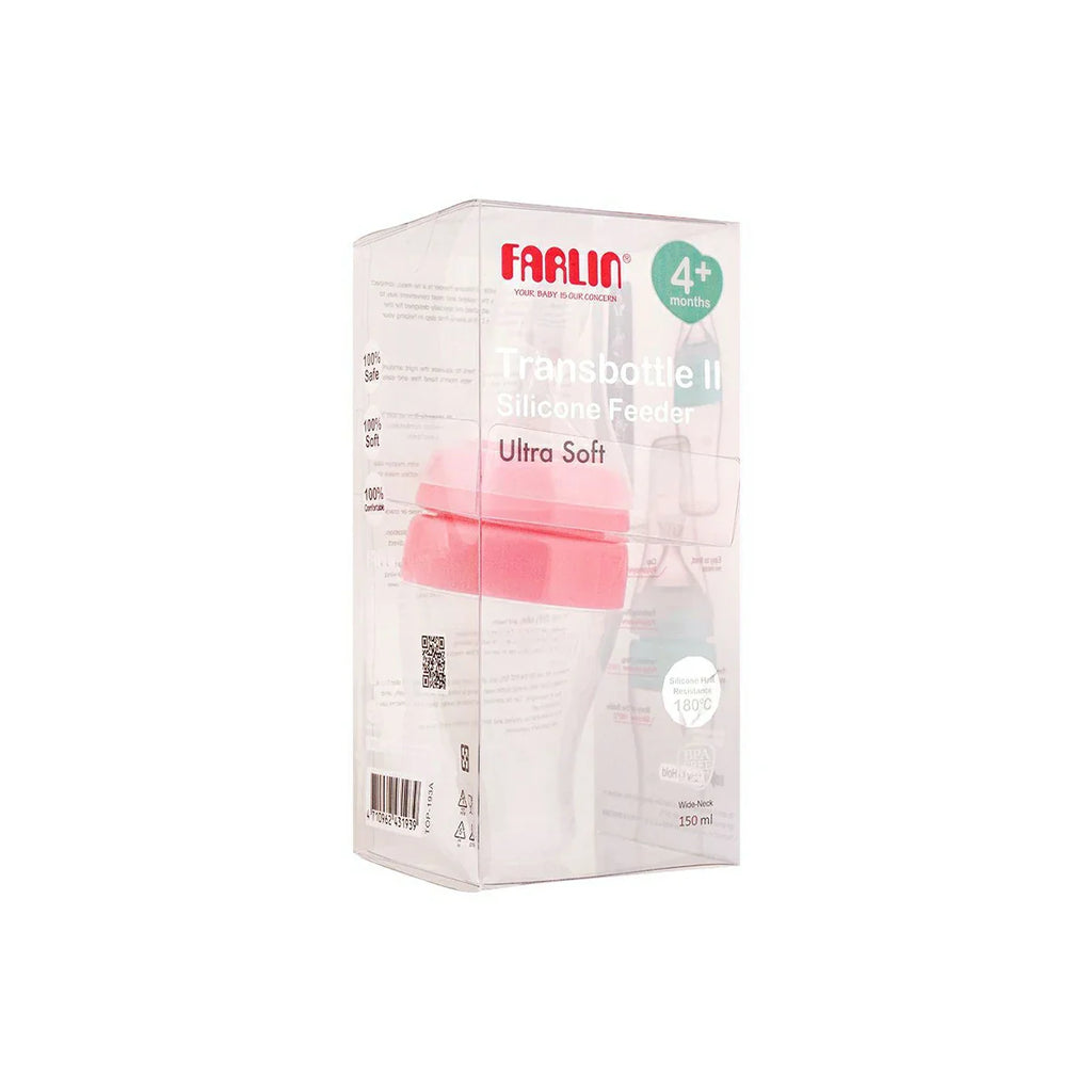 Picture of Farlin Transbottle II Silicone Feeder Pink 150ml - by Raja Sahib Kids