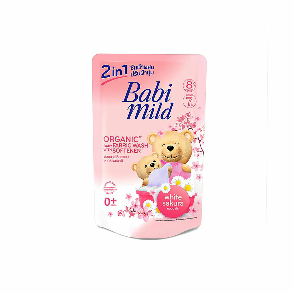 Picture of Babi Mild - Natural 2-in-1 White Sakura Fabric Wash Refill - 570ml - by Raja Sahib Kids