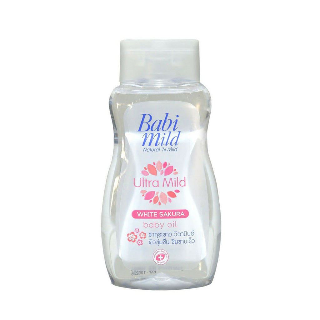 Picture of Babi Mild Ultra Mild White Sakura Baby Oil 200ml - by Raja Sahib Kids