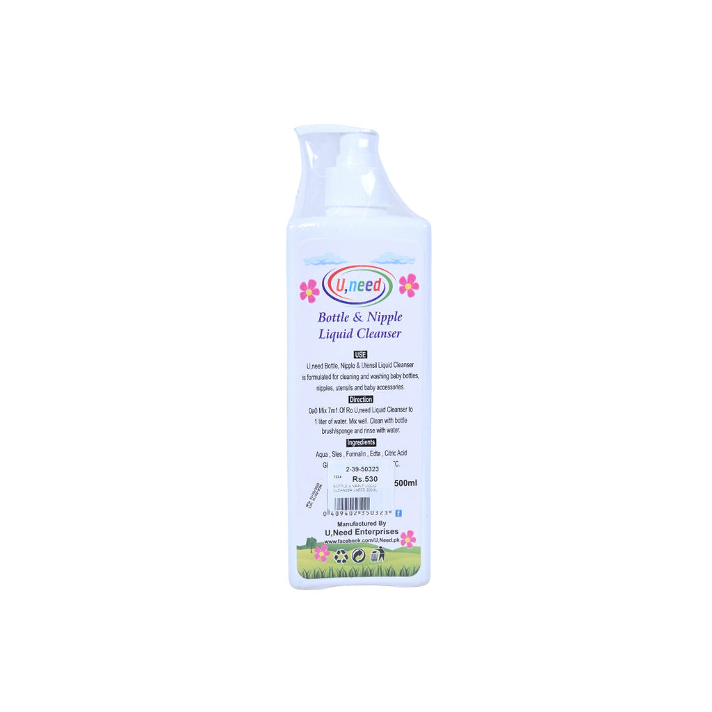 Picture of Uneed Bottle & Nipple Liquid Cleanser 500ml - by Raja Sahib Kids