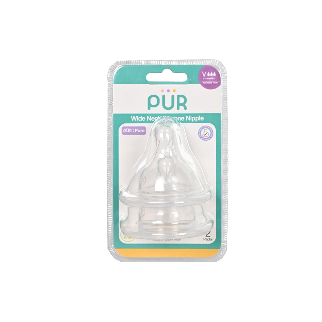 Picture of PUR Wide Neck Silicone Nipple 3m Plus - by Raja Sahib Kids