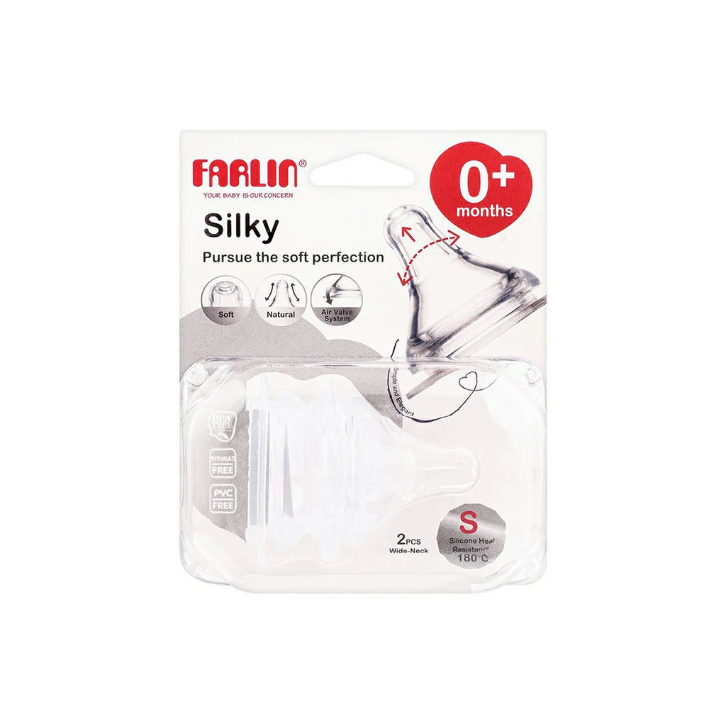 Picture of Farlin Silky Wide Neck Nipple 0m+ 2-Pack - by Raja Sahib Kids