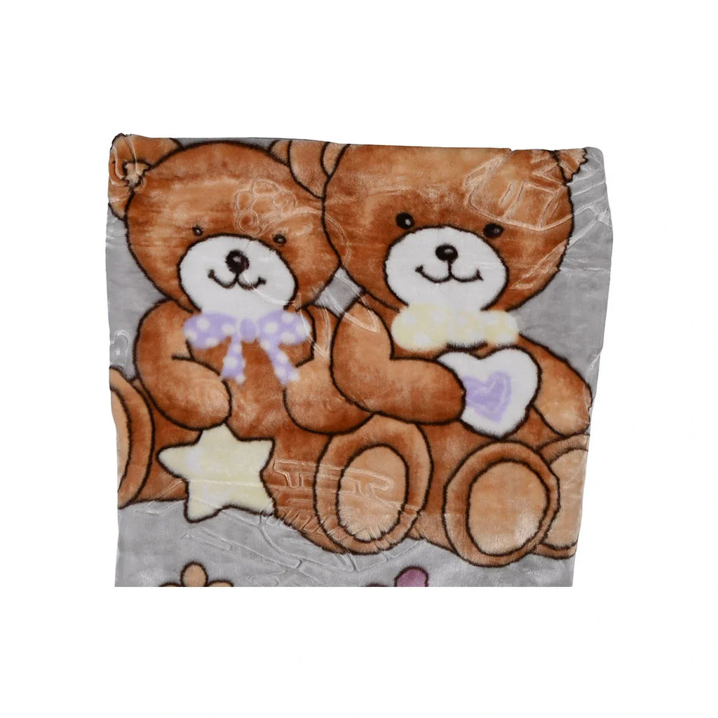 Picture of Teddy Bear Duo Snuggle Blanket - Ultra-Plush Gray - by Raja Sahib Kids