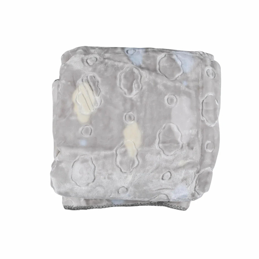 Picture of Silver Grey Embossed Bubble/Circle Plush Baby Blanket - by Raja Sahib Kids
