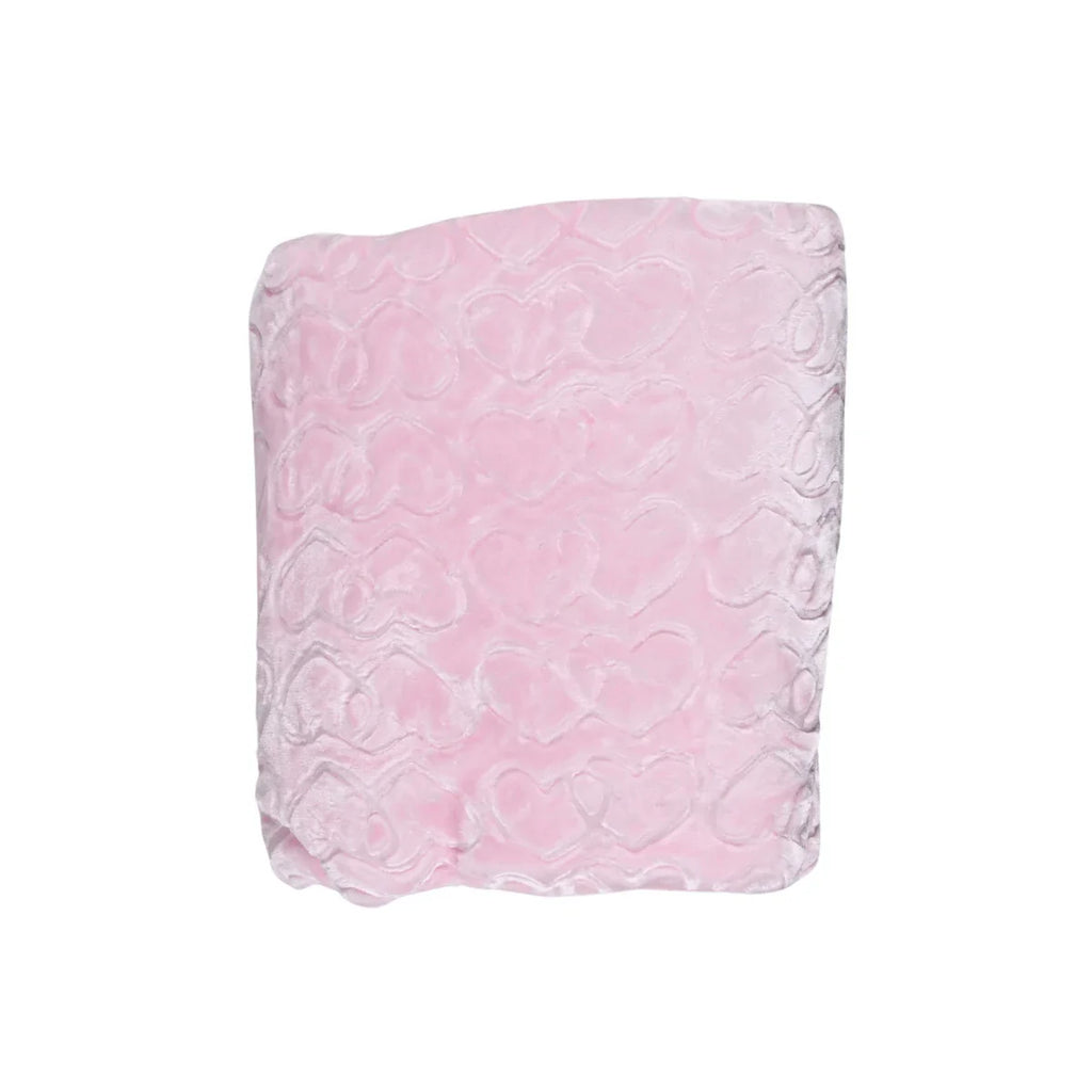 Picture of Vibrant Pink Embossed Heart Ultra-Soft Baby Blanket - by Raja Sahib Kids
