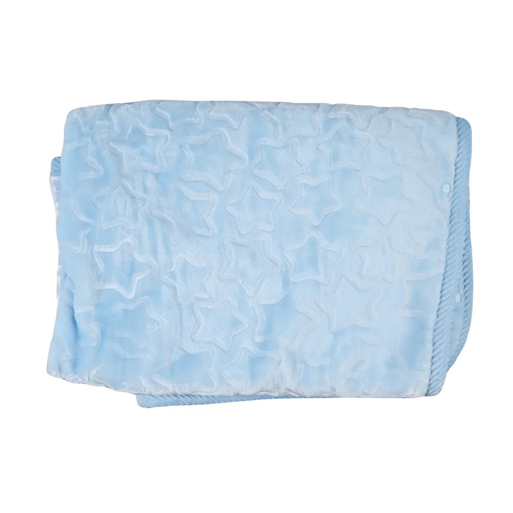 Picture of Baby Blue Embossed Ultra-Soft Nursery Blanket - by Raja Sahib Kids