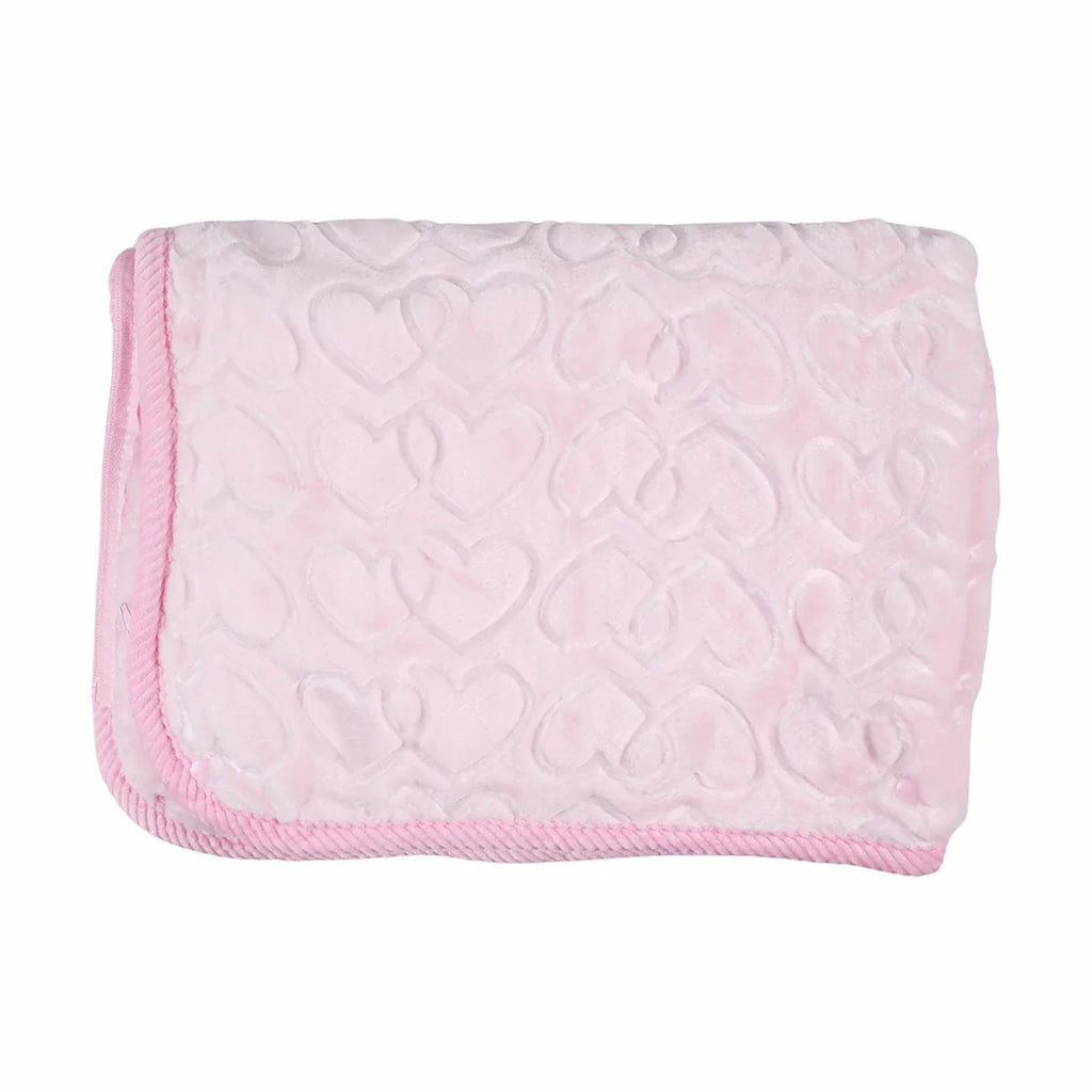 Picture of Blush Pink Embossed Heart Ultra-Soft Baby Blanket - by Raja Sahib Kids