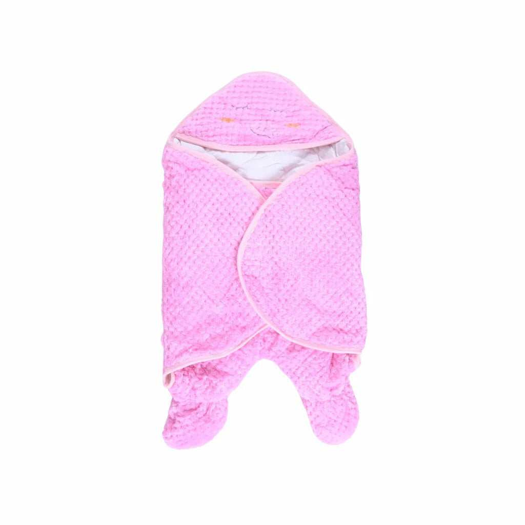 Picture of Soft Hooded Baby Wrap Cover Up Pink - by Raja Sahib Kids