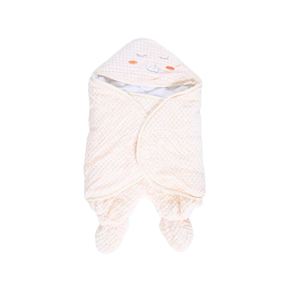 Picture of Soft Hooded Baby Wrap Cover Up Yellow - by Raja Sahib Kids