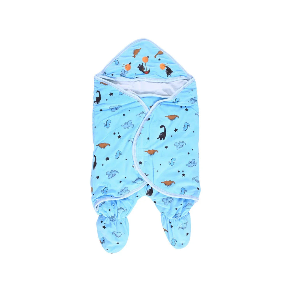 Picture of Soft Hooded Baby Wrap Cover Up Blue - by Raja Sahib Kids