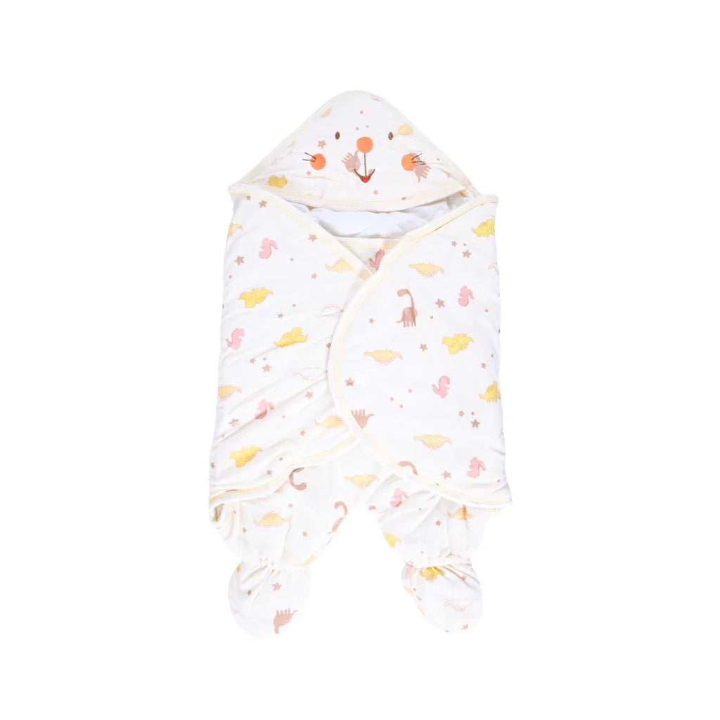 Picture of Soft Hooded Baby Wrap Cover Up Yellow - by Raja Sahib Kids