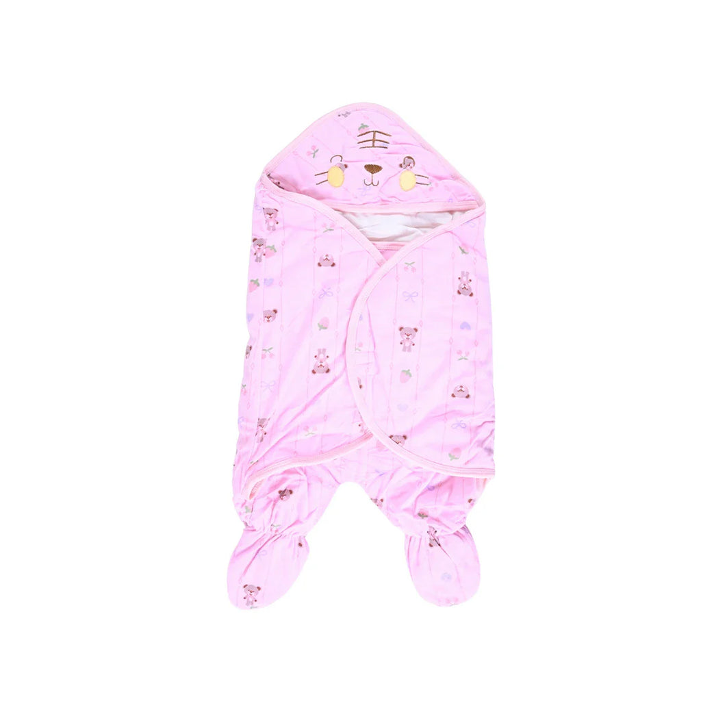 Picture of Soft Hooded Baby Wrap Cover Up Pink - by Raja Sahib Kids