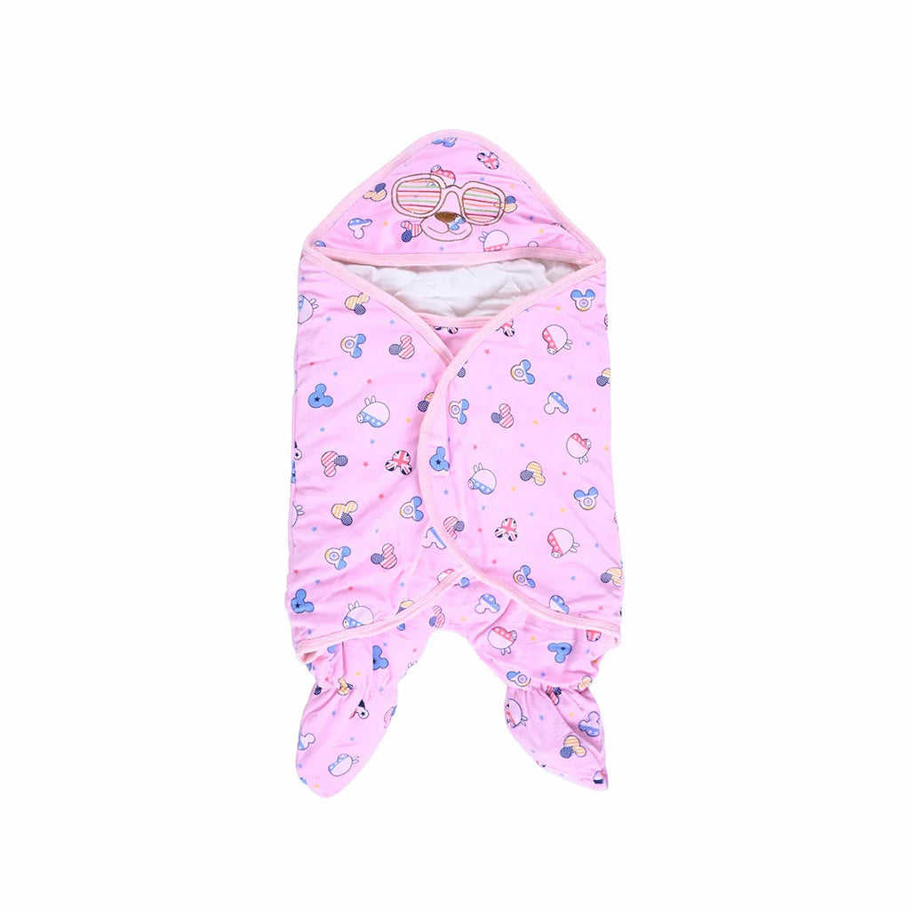 Picture of Soft Hooded Baby Wrap Cover Up Pink - by Raja Sahib Kids