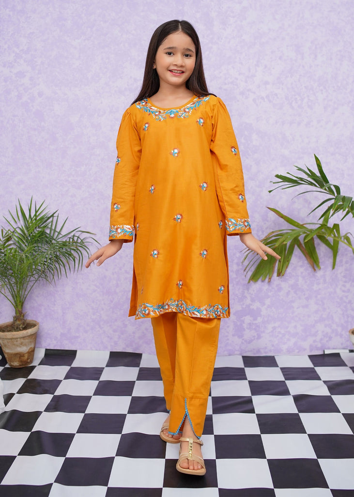 Picture of Girls Cotton Embroidered - 2 Piece Suit - 8485 - by Raja Sahib Kids