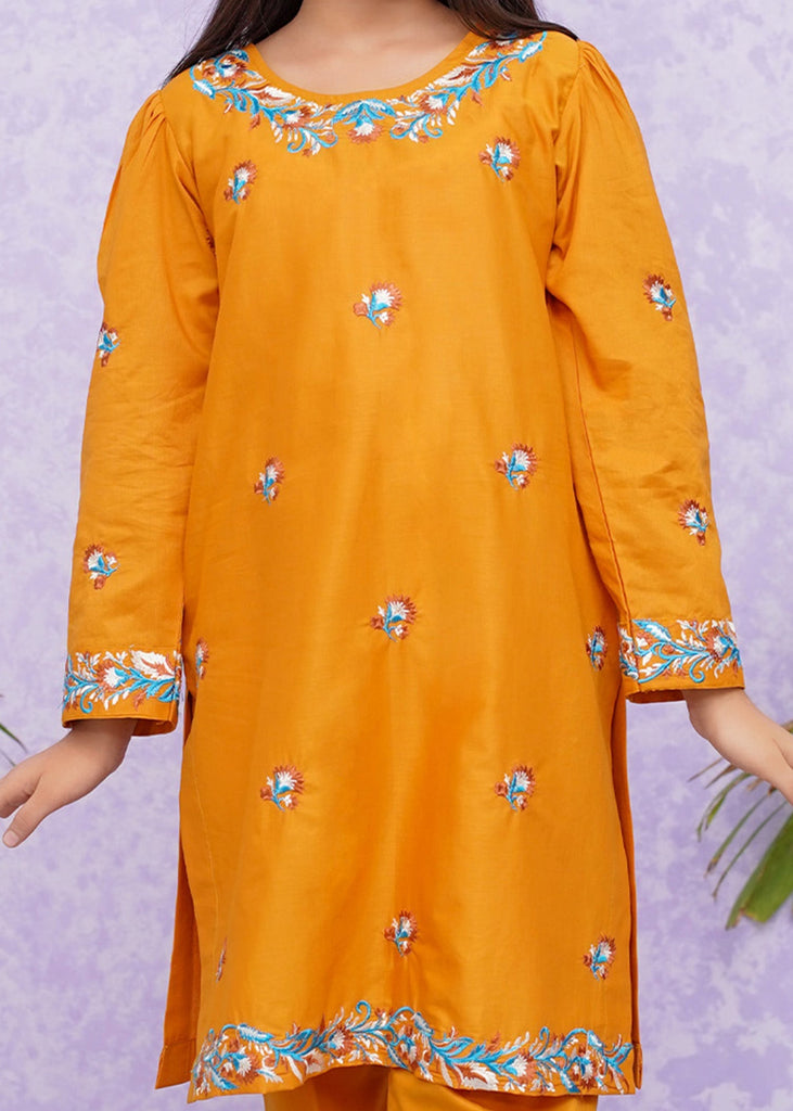 Picture of Girls Cotton Embroidered - 2 Piece Suit - 8485 - by Raja Sahib Kids