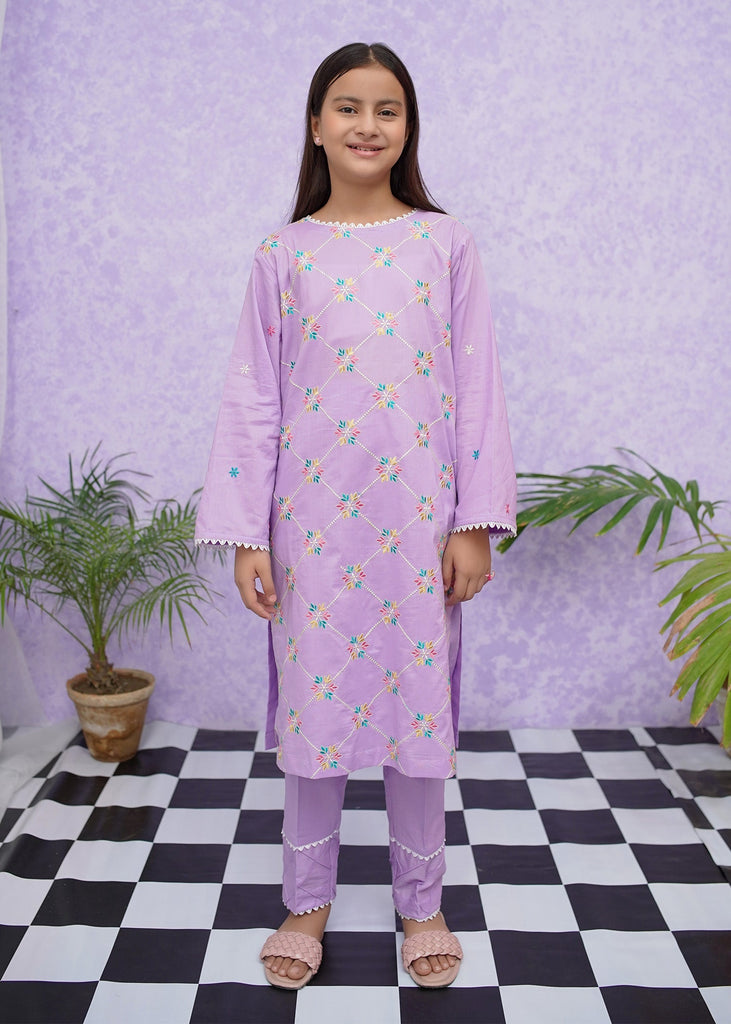 Picture of Girls Cotton Embroidered - 2 Piece Suit - 8535 - by Raja Sahib Kids