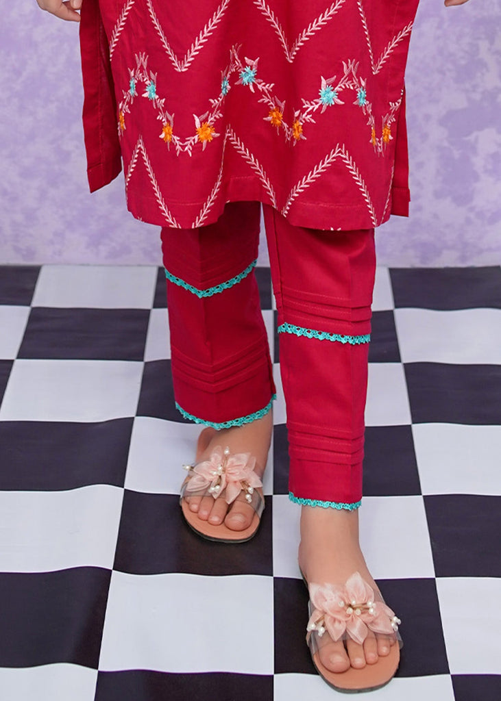 Picture of Girls Cotton Embroidered - 2 Piece Suit - 8545 - by Raja Sahib Kids