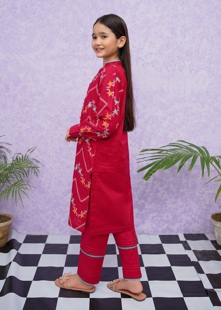 Picture of Girls Cotton Embroidered - 2 Piece Suit - 8545 - by Raja Sahib Kids