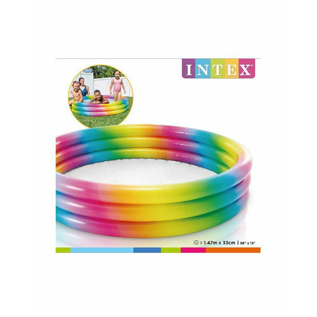 Intex Inflatable Paddling Pool Ring (1.47m x 33cm) – Raja Sahib Kids