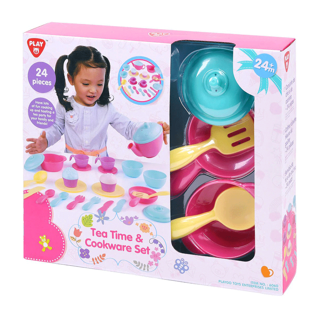 PlayGo Pink Tea Time & Cookware Set-24 Pcs