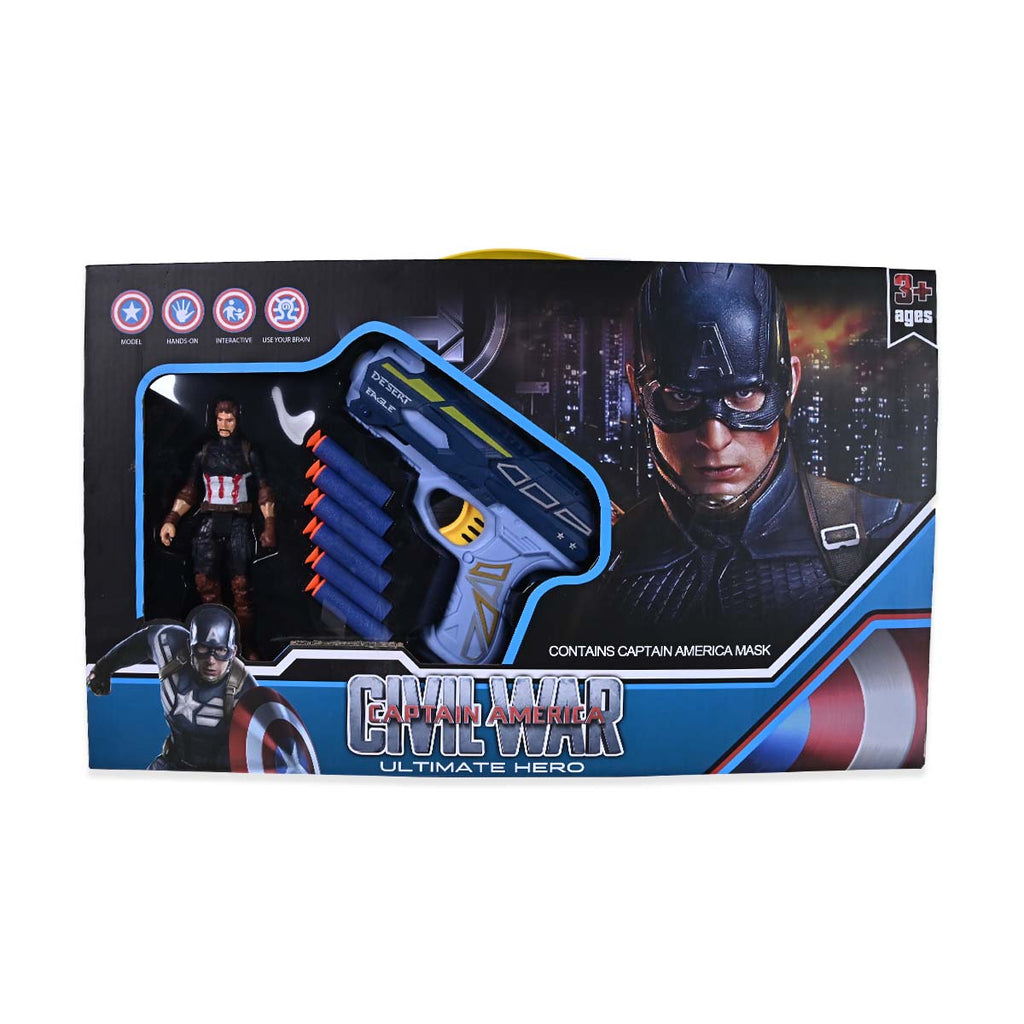 Avengers Ultimate Hero Soft Bullets Gun - Captain America