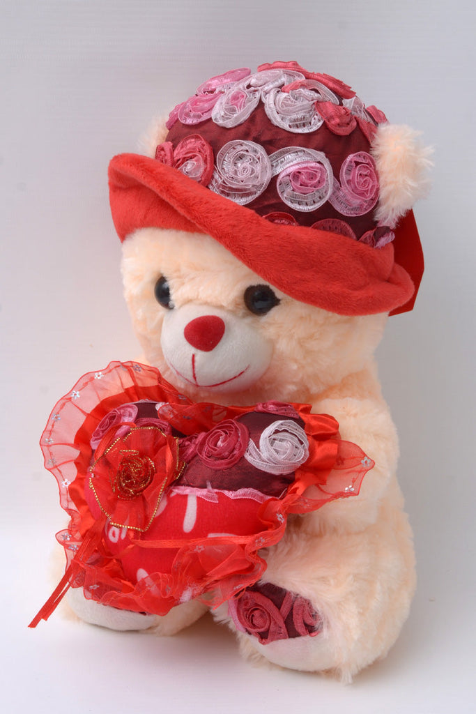 Picture of Cute Plush Soft Teady Bear Stuff Toy Red - by Raja Sahib Kids