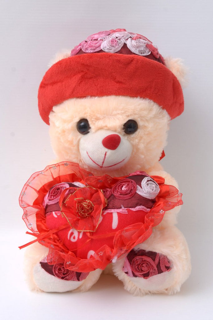 Picture of Cute Plush Soft Teady Bear Stuff Toy Red - by Raja Sahib Kids