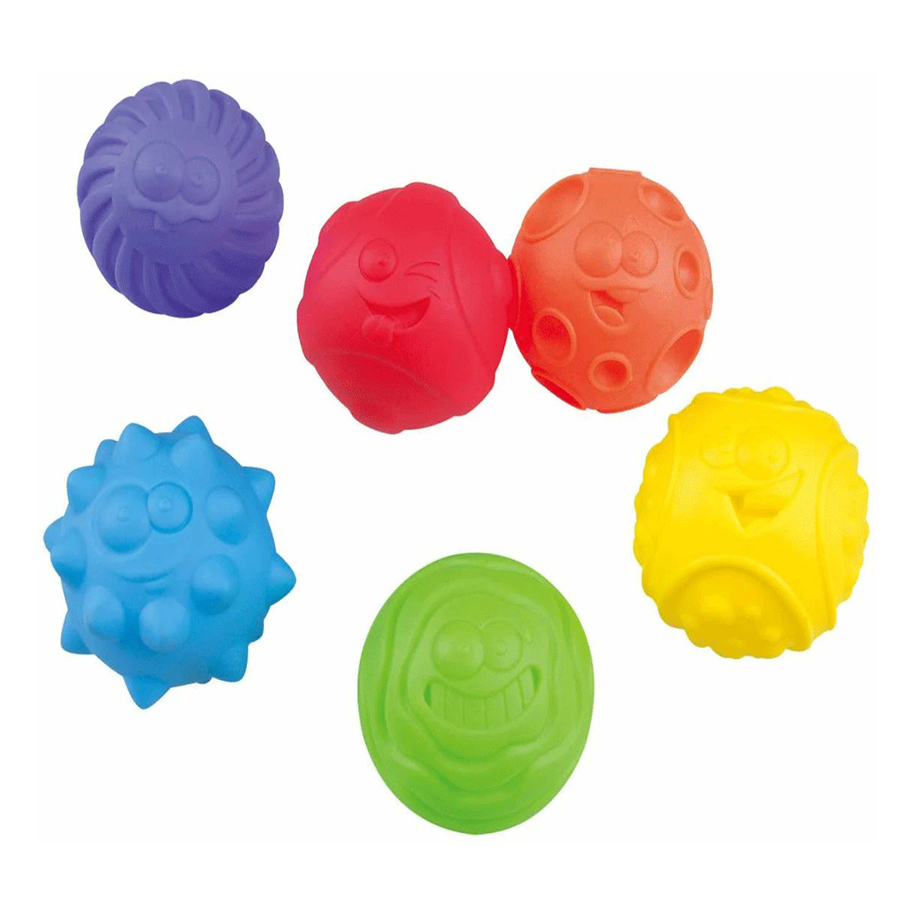PlayGo Rainbow Textured Balls-6 Pcs