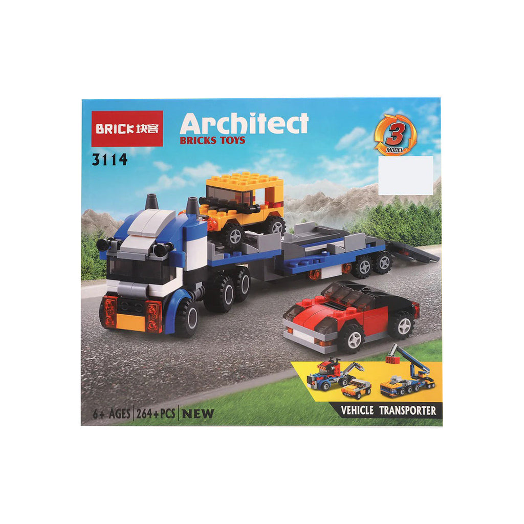 Picture of Architect Bricks Vehicle Transporter Building Blocks 264 Pcs - by Raja Sahib Kids