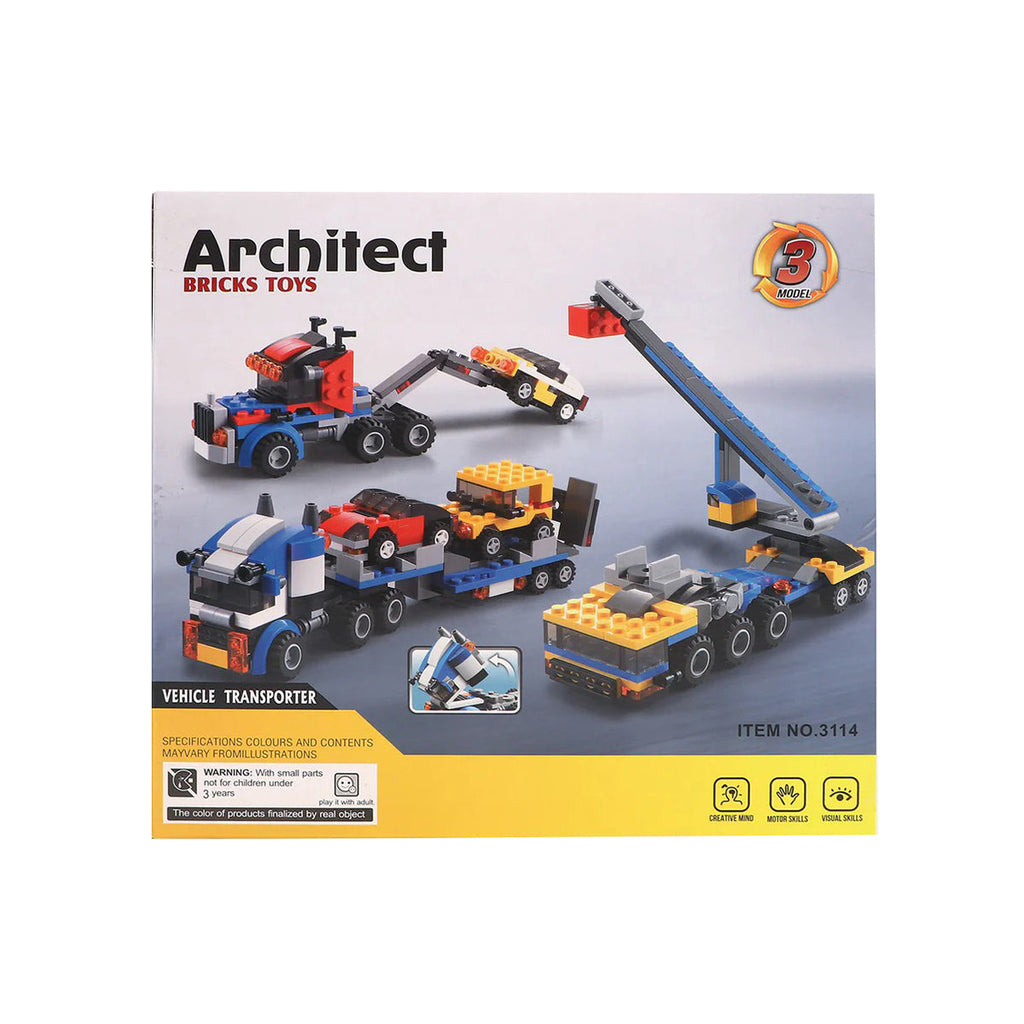 Picture of Architect Bricks Vehicle Transporter Building Blocks 264 Pcs - by Raja Sahib Kids