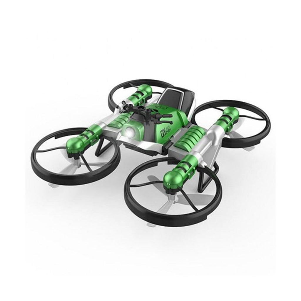 Remote Control 2-in-1 Leap Deformation Motorcycle & Quadcopter Drone-Green