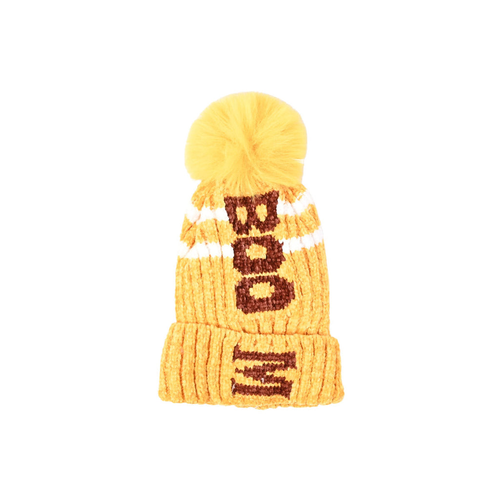 Picture of Stylish Winter Cap For Kids - Yellow - by Raja Sahib Kids