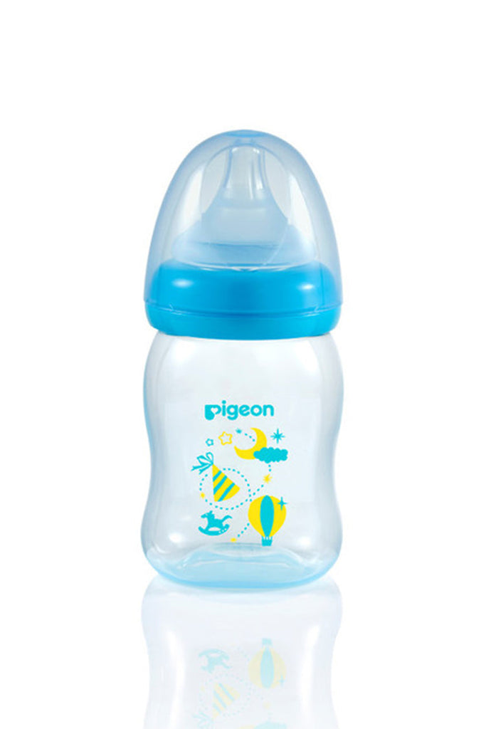 Picture of Pigeon PP Wide Neck Soft Touch 0m+ 160ml Blue - by Raja Sahib Kids