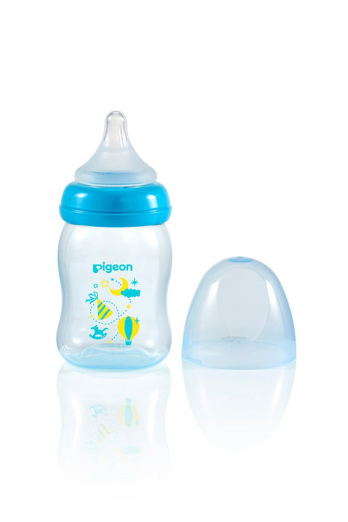 Picture of Pigeon PP Wide Neck Soft Touch 0m+ 160ml Blue - by Raja Sahib Kids