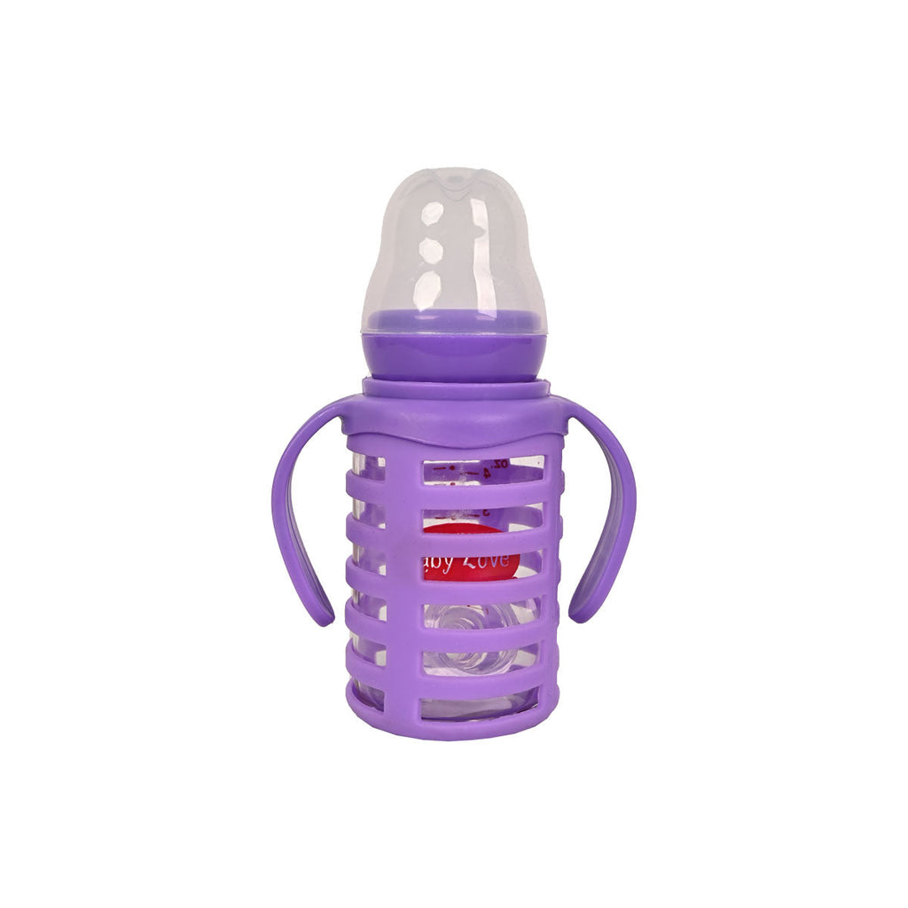 Baby Feeding Bottle With Handle 120ml - Purple