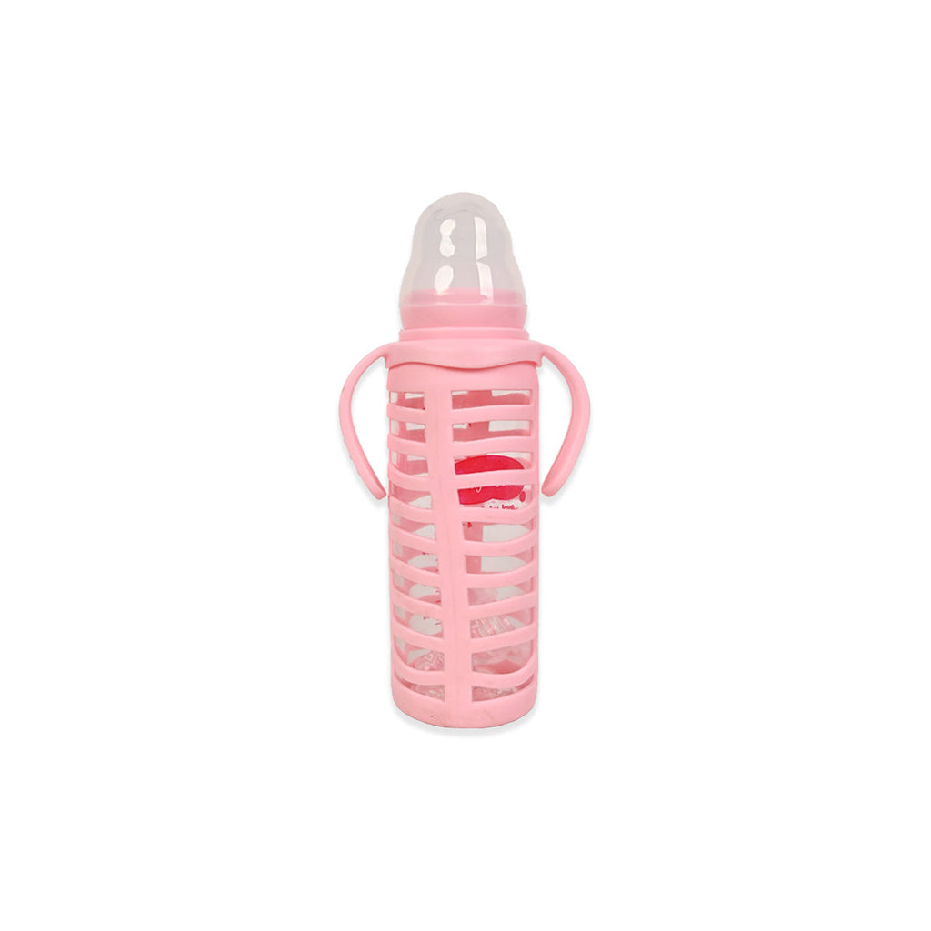 Standard Caliber Feeding Bottle With Handle 240ml - Pink