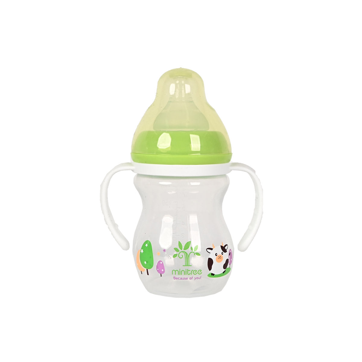 Mini Tree Wide Neck Feeding Bottle With Handle 180ml-Green – Raja